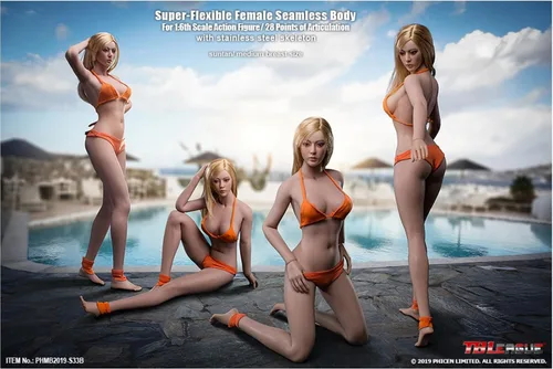 Vista 3 de OBEST TbLeague - Figuras sin costuras de cuerpo femenino de 1/6, pierna larga, hombros estrechos, sin costuras, figuras de acción de 10.6 pulgadas