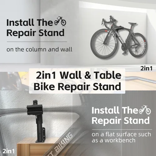 Vista 6 de West Biking Soporte para bicicleta (máximo 88 libras) para mantenimiento con abrazadera ajustable, soporte de reparación de bicicletas para un fácil