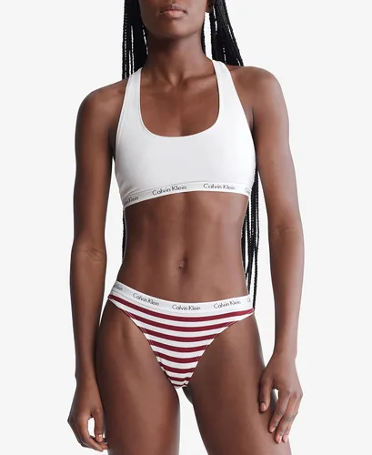 Vista 2 de Calvin Klein Women's Carousel Logo Cotton Thong Multipack Panty