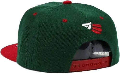 Vista 4 de Gorra de béisbol con diseño de águila mexicana hecha en México con cierre de pico plano