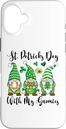 Vista 13 de iPhone 16 St Patricks Day Tee Shamrock Shirt Three Gnomies St Patricks Case