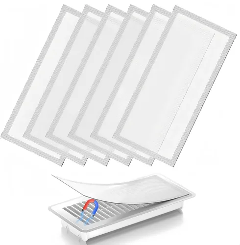 Vista 8 de 4 fundas magnéticas de ventilación blancas, cubiertas magnéticas de ventilación de 4 x 10 pulgadas con pantalla de malla para registros de Blanco