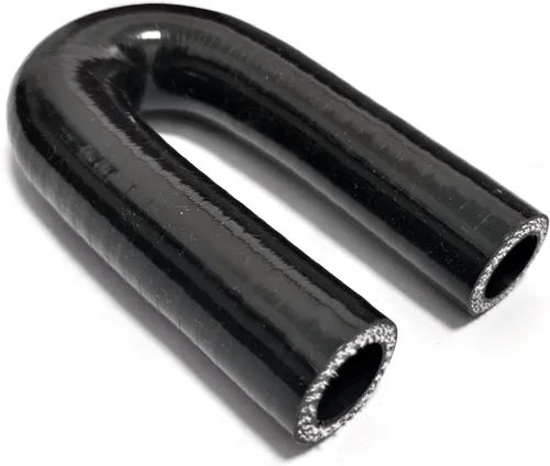 Vista 5 de ID 1" pulgadas 0.984 in manguera de acoplador forma de curva U codo de 180 grados alta temperatura 4 capas de silicona reforzada intercooler