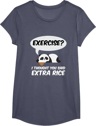 Vista 14 de ¿Ejercicio? I Thought You Said Extra Rice Panda Gift T-Shirt, Negro, S