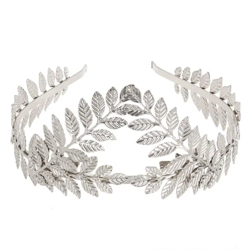 Vista 11 de WLBON Diadema de hojas de Halloween, corona de diosa romana, bandas para el cabello, diadema de hojas, diadema para mujer, Navidad, boda Paquete