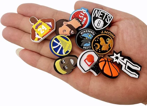 Vista 3 de 35 dijes para zapatos de equipo de baloncesto, dijes de dibujos animados de la naturaleza para zapatos, accesorios de zapatos deportivos, regalo