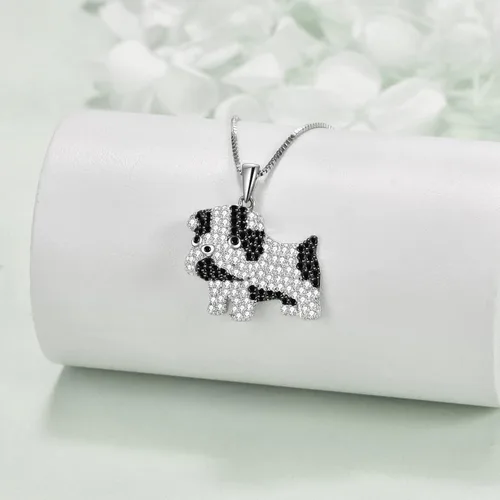 Vista 3 de HUKKUN Dog Breed Necklace for Dog Mom Sterling Silver English BullPoodle Dog Necklace for Women Gift for Dog Lover