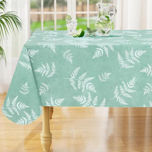 Vista 27 de misaya Mantel rectangular de vinilo impermeable, mantel lavable con reverso de franela, mantel de plástico para cena, picnic, interior y exterior
