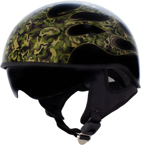 Vista 37 de Hot Leathers Avanzado Moto DOT Skull Cap Classic Half Cascos Biker HLD HLT