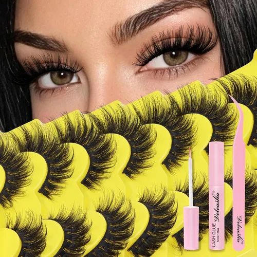 Vista 16 de Veleasha Lash Kit Brown False Eyelashes Wispy Strip Lashes Natural Look