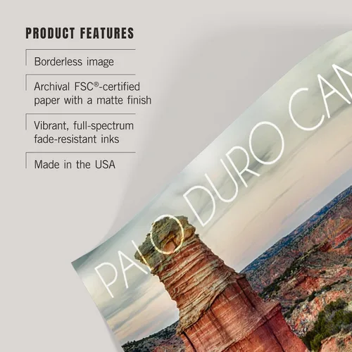 Vista 3 de Lantern Press 36x54 Inch Giclee Print, Amarillo, Texas, Palo Duro Canyon, Lighthouse