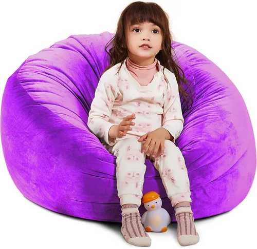 Vista 8 de Funda para silla puf, almacenamiento de animales de peluche, organizador de juguetes de felpa, funda para sillas de puf para niños, adolescentes