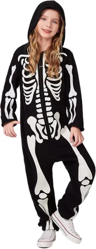 Vista 3 de SIZGAROOT Adult Skeleton Costume Glow in the Dark Onesie for Halloween