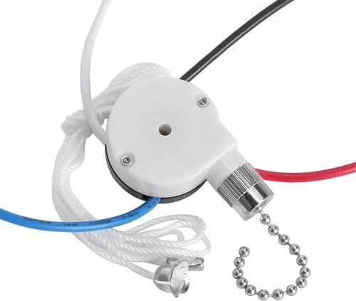 Vista 8 de Zing Ear ZE-208S - Interruptor de ventilador de 3 velocidades y 4 cables, control de velocidad de cadena de tracción para ventiladores de techo 2
