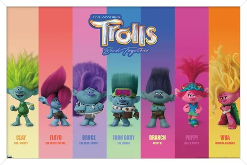 Vista 13 de Trends International Trolls: Band Together - Póster de pared Perfect Harmony, 22.4 pulgadas de largo x 14.7 pulgadas, versión enmarcada de madera