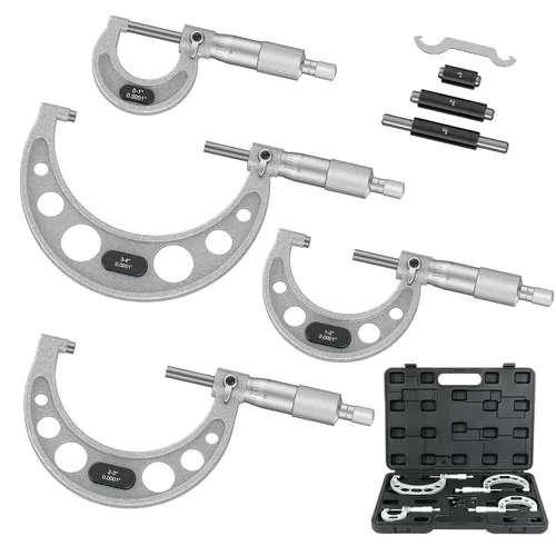 Vista 8 de HDLNKAK Micrómetro exterior 0-1"/0.0001", con llave cero y estuche (negro)