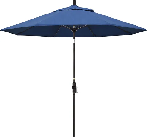 Vista 34 de California Umbrella GSCUF908117-5410 - Sombrilla redonda de 9 pies con poste de aluminio y varillas de fibra de vidrio para patio, 9 pies