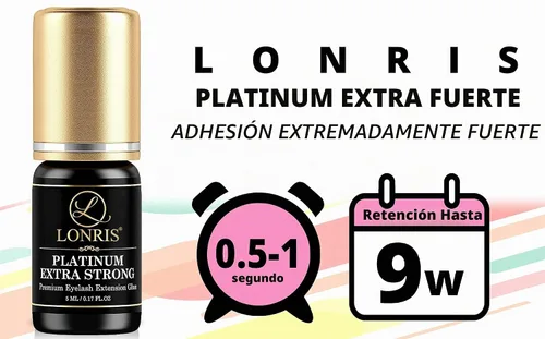 Vista 3 de 8-9 semanas de retención/pegamento de extensión de pestañas de volumen/Platinum Extra Strong LONRIS Lash / 0.5-1 segundo tiempo de secado/unión