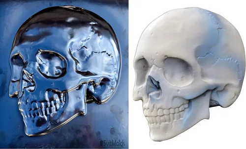 Vista 6 de SvitMolds Molde de calavera de bricolaje Panno placa de hormigón de cemento (D85)