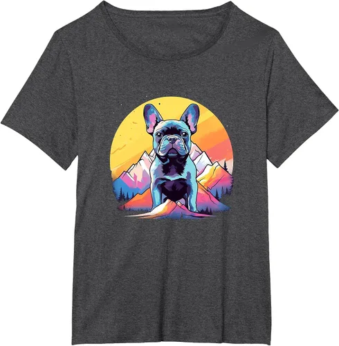 Vista 10 de French Bulldog Dog Men Women Kids T-Shirt Asphalt Grey