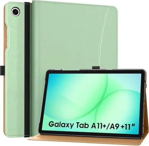 Vista 10 de MoKo Funda para Samsung Galaxy Tab A11+/ A11 Plus/ A9+/ A9 Plus de 11 pulgadas 2026/2024, piel sintética multiángulo con correa de mano, bolsillo