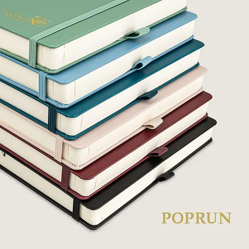 Vista 6 de POPRUN Agenda diaria 2024 de una página por día, calendario diario 2024, libro de citas por hora con bolsillo, páginas de notas y contactos, tapa