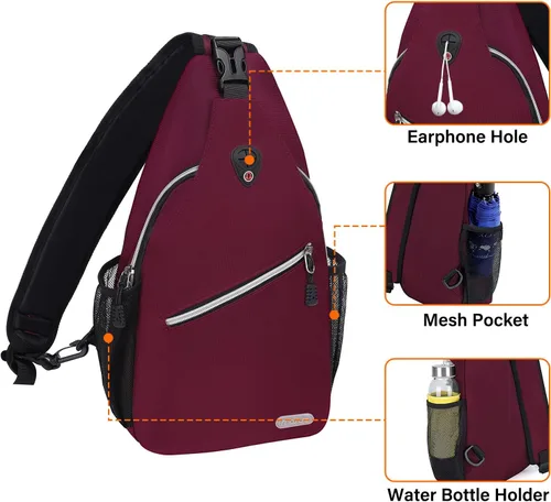 Vista 3 de Mosiso - Mochila bandolera multiusos, para viajes, senderismo, etc.