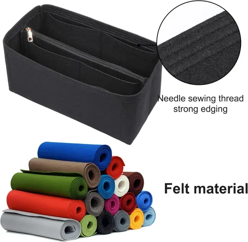 Vista 5 de Doxo Organizador de bolso con combinación de inserto y modelador de base, organizador de bolsa de fieltro con cremallera, para bolso de mano LV