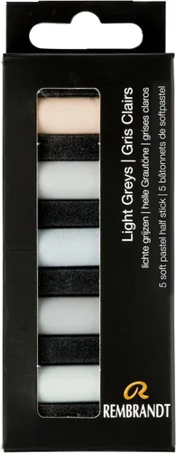 Vista 5 de Rembrandt Juego de micro pastel suave, medias barras de 5 piezas, Siennas quemadas Half-Stick Pastels Set for Smooth Color Transfer, High