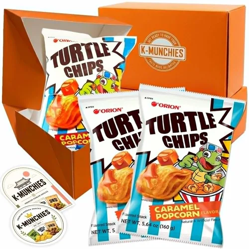 Vista 19 de K-Munchies Orion Turtle Chips – Bolsa grande coreana con sabor a pollo caliente carbonara de 3 x 5.64 oz, tamaño fiesta, sabrosos, crujientes