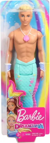 Vista 7 de Barbie Dreamtopia - Muñeca Merman, aproximadamente 12 pulgadas con cola de arcoíris azul y pelo rubio, para niños de 3 a 7 años