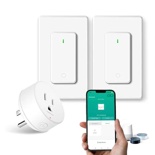 Vista 36 de Toma de control remoto, interruptor de luz y enchufe remoto greencycle con interruptor de luz inalámbrico, rango de 500 pies, no necesita cableado