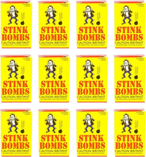 Vista 2 de Rhode Island Novelty Bombas apestosas 3 frascos de vidrio por caja 12 cajas por pedido