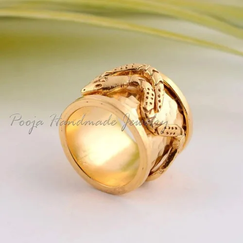 Vista 4 de Gold Spinner Ring, Snake Spinner Ring, Handmade 925 Sterling Silver Men Ring, Women Ring, Gold Snake Band Ring, Meditation Ring, Boho Ring Women