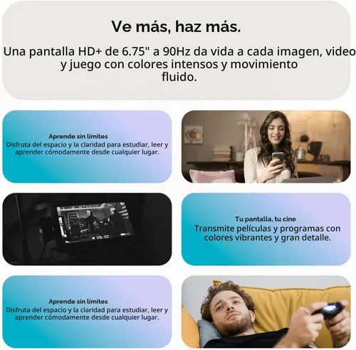 Vista 4 de Bolt 20, teléfono Android desbloqueado, 2025, garantía de EE. UU., 256GB, negro Dual SIM, Smartphone, Android 14, 5000mAh, Pantalla HD+ de 6.75