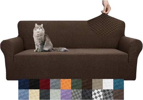 Vista 59 de YEMYHOM Funda para sofá con diseño jacquard de alta elasticidad, funda para silla de sala de estar, a prueba de mascotas, perros y gatos