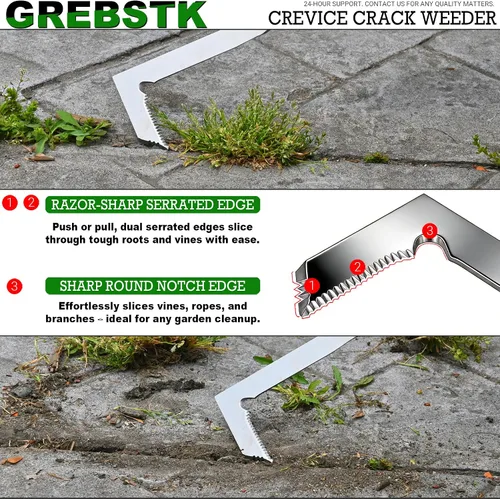 Vista 3 de GREBSTK - Herramienta ligera y afilada de acero inoxidable Razor-Sharp Rust-Resistant L-Shaped Blade, Comfortable Non-Slip Handle, for Patio