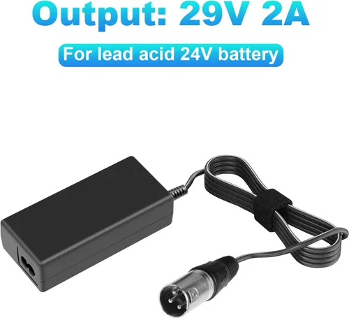 Vista 2 de 29V 2A para Cargador de Batería de 24V 2A para Scooter Golden Buzzaround Lite, Silla Eléctrica Jazzy, Pride Hoveround Mobility, Scooter Eléctrico