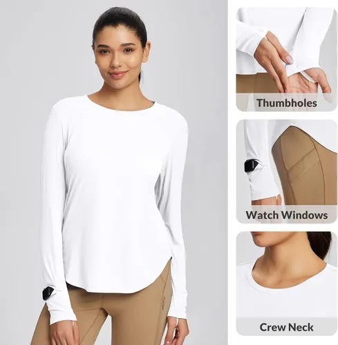 Vista 118 de BALEAF - Camisetas de sol de manga larga para mujer, con FPU 50+, para senderismo, ligeras, de secado rápido, protección contra rayos ultravioleta