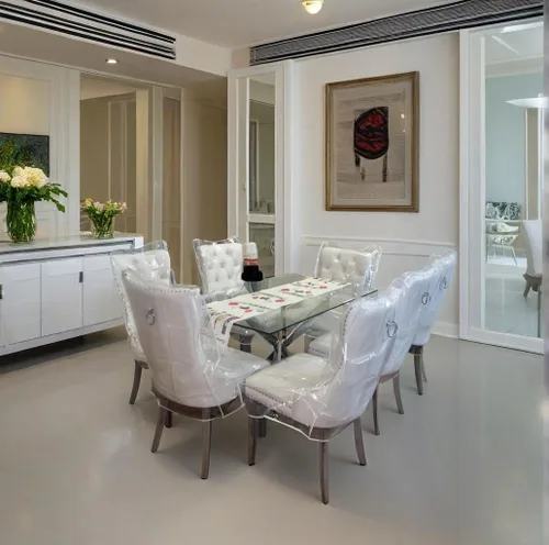 Vista 8 de Fundas para sillas de comedor, protectores impermeables para sillas de cocina, protector de asiento de silla de plástico transparente, mantén tu