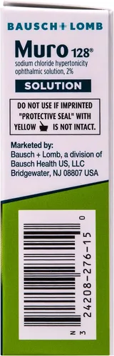 Vista 5 de Muro 128 Solución oftálmica de hipertonicidad de cloruro de sodio al 2%, de Bausch + Lomb, 0.5 fl oz (0.5 fl oz) (paquete de 2)