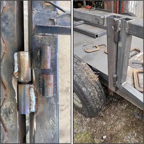 Vista 4 de 4 bisagras de barril soldables de 4 x 1 pulgada, acero resistente de soldadura en bisagra de puerta de bala, capacidad de carga de 1200 libras