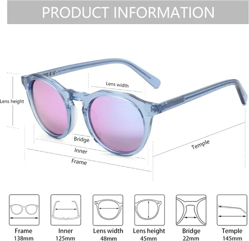Vista 79 de ZENOTTIC Gafas de sol polarizadas redondas vintage para hombres y mujeres con protección UV400