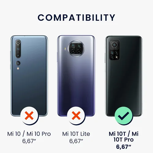 Vista 6 de kwmobile Funda compatible con Xiaomi Mi 10T/Mi 10T Pro - Funda protectora de silicona TPU suave y delgada - Pizarra oscura