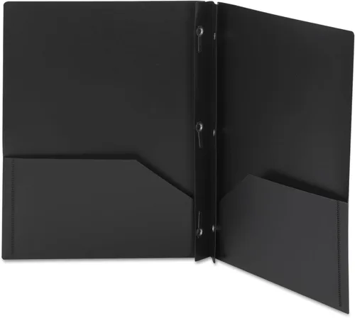 Vista 2 de Smead Carpeta de polietileno con dos bolsillos, cierre estilo gancho, tamaño carta, negro, 25 por caja (87725)