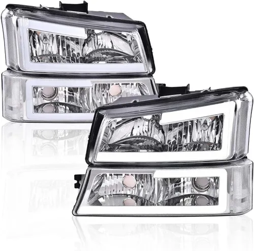 Vista 25 de PIT66 Faros LED, Compatible con 2003-2006 Chevy Silverado 1500 2500 3500 HD 2003 2004 2005 2006, Compatible con 2003-2006 Chevy Avalanche 1500 2500