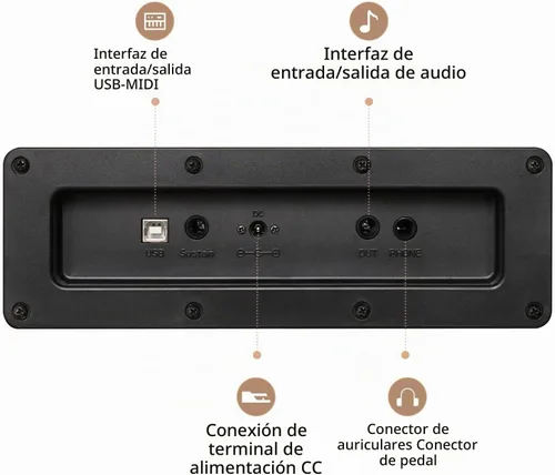Vista 6 de Piano digital de 88 teclas con teclado de tamaño completo y teclas completamente ponderadas, teclado de piano acústico profesional con martillo