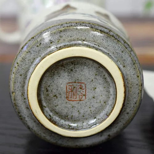 Vista 8 de Japanese Yunomi Tea Cup Owl KUTANI YAKI(ware)