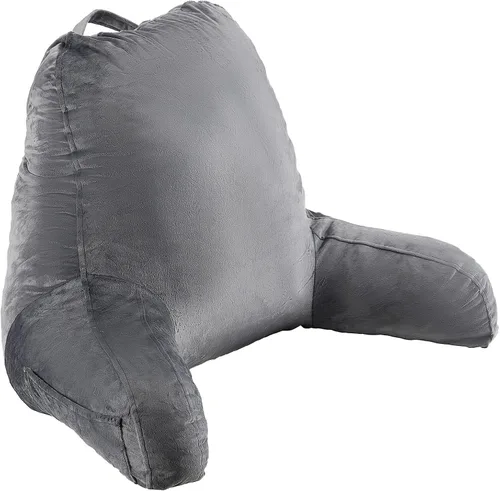 Vista 4 de VEVOR - Almohada de lectura, almohada grande para la espalda para sentarse en la cama con 3 bolsillos, almohada para sentarse en la cama con espuma
