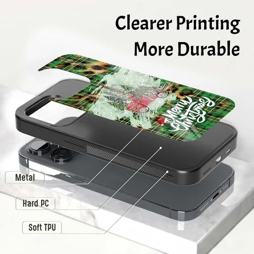 Vista 2 de Fundas de teléfono navideñas para niños, cubierta de silicona personalizada para iPhone 11, 12, 13, 14, 15, 16, 17 Pro Max Plus Mini X 7 8 SE